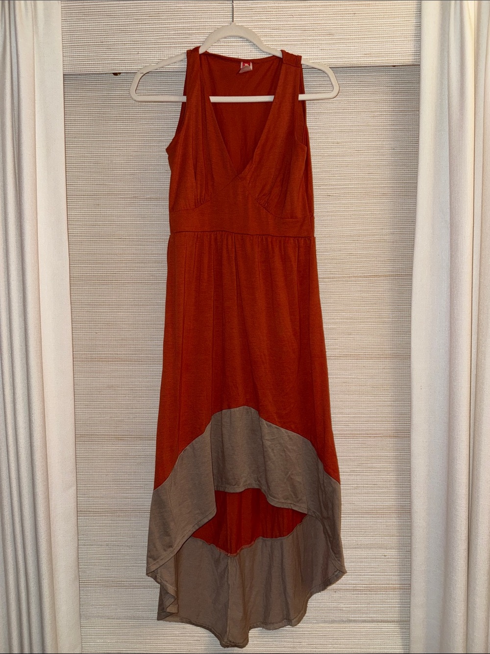 Women's Rust Orange High-Low Midi Dress Size M